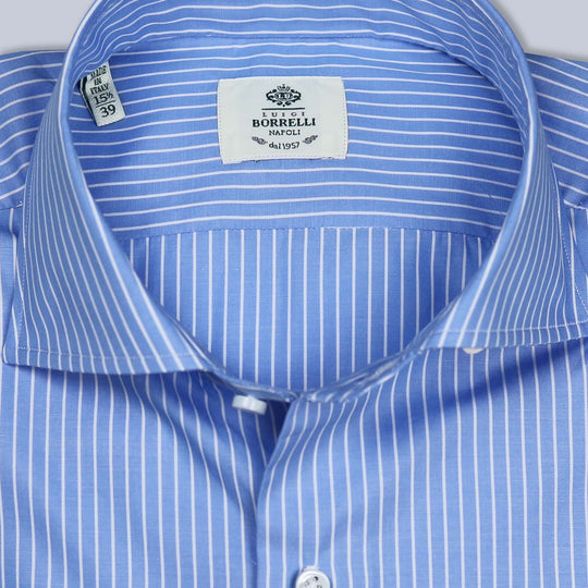Blue White Poplin Cutaway Shirt