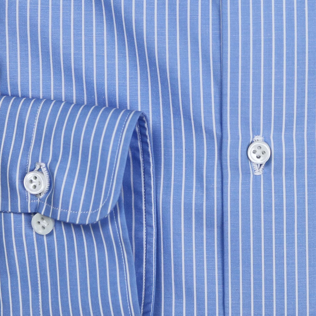 Blue White Poplin Cutaway Shirt