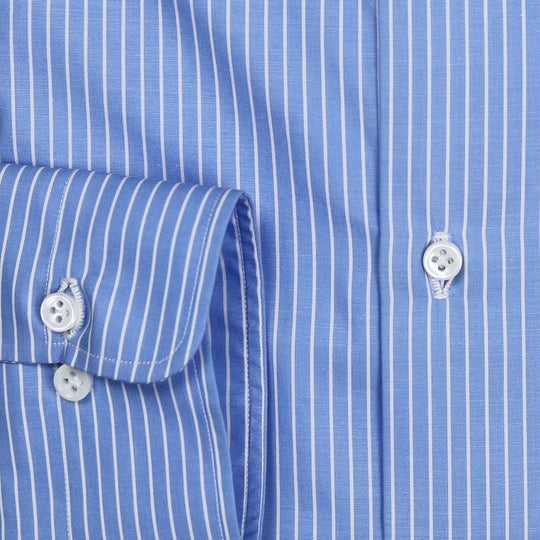 Blue White Poplin Cutaway Shirt