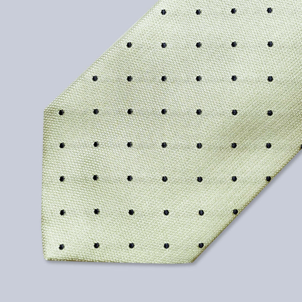 Light Green Polka Dot Silk Tie