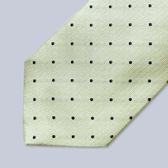 Light Green Polka Dot Silk Tie