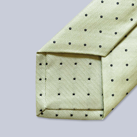 Light Green Polka Dot Silk Tie