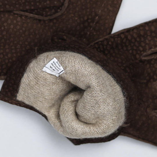 Brown Carpincho Cashmere Lined Gloves