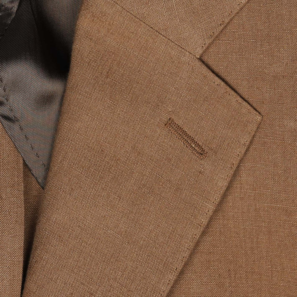 Cognac Brown Linen Suit