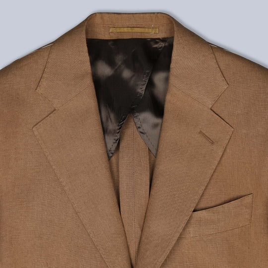 Cognac Brown Linen Suit