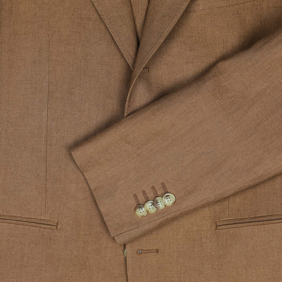 Cognac Brown Linen Suit