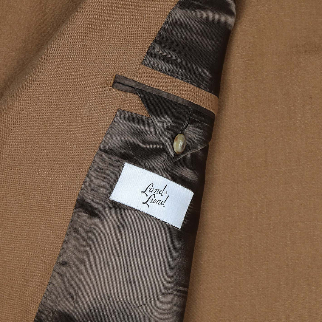 Cognac Brown Linen Suit