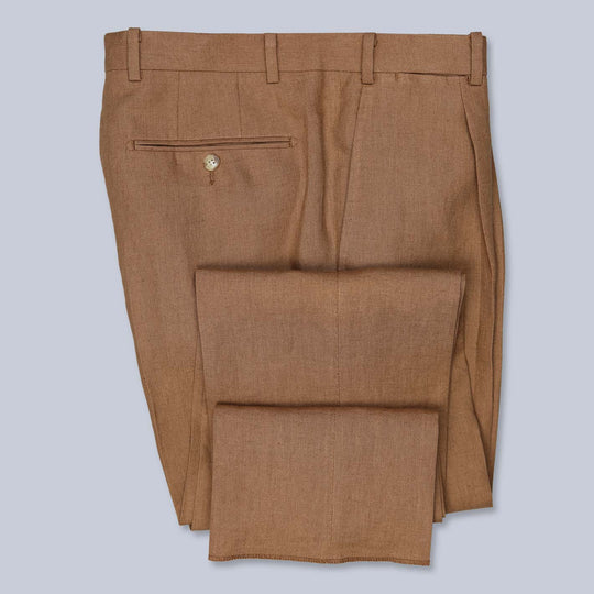 Cognac Brown Linen Suit