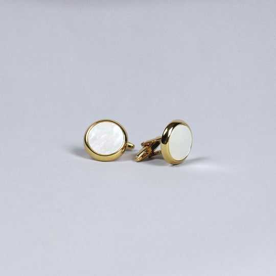 Gold Plated Mother Of Pearl Cufflinks