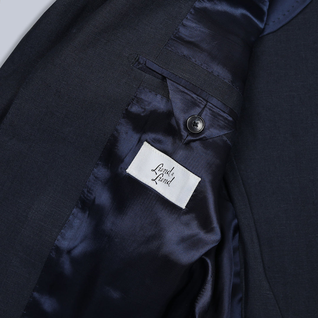 Navy Linen Suit