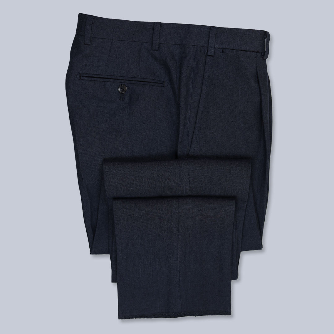 Navy Linen Suit