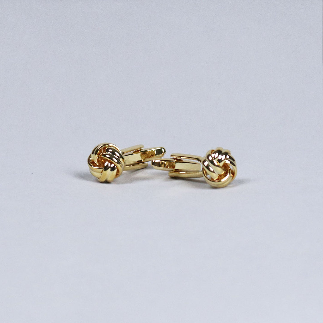 Polished Gold Plated Knot Cufflinks