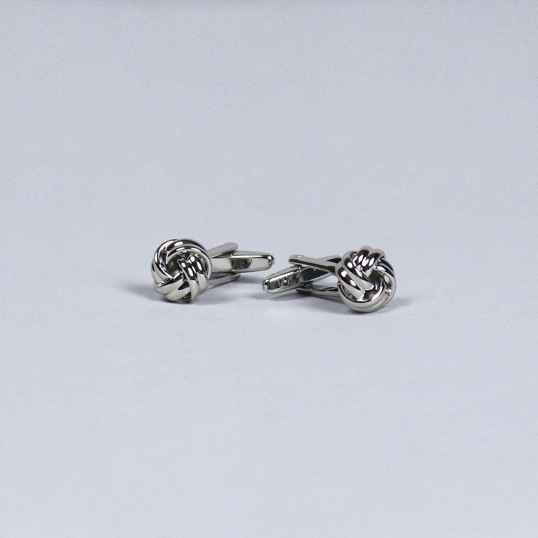 Polished Silver Plated Knot Cufflinks