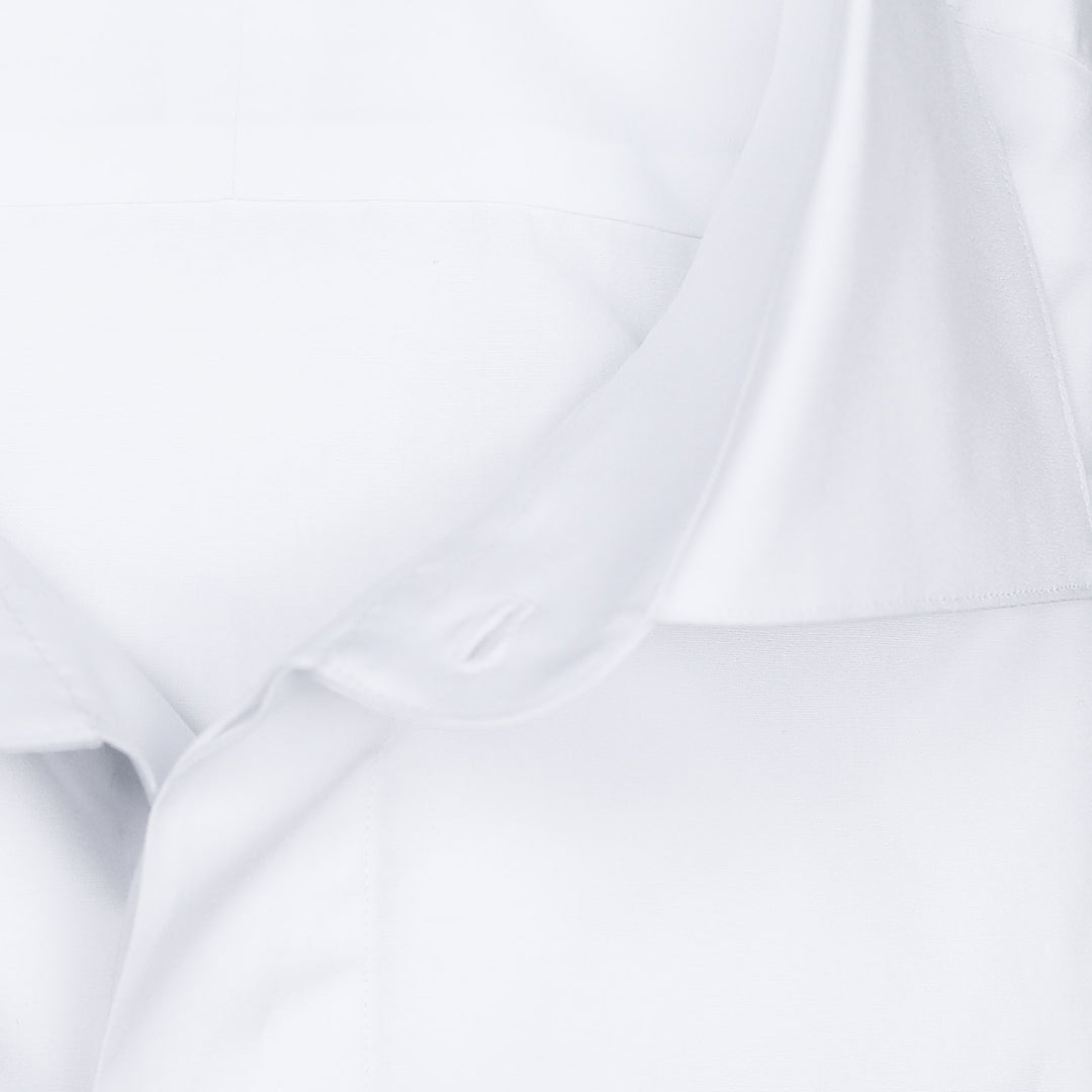 White Double Cuff Handmade Tuxedo Shirt
