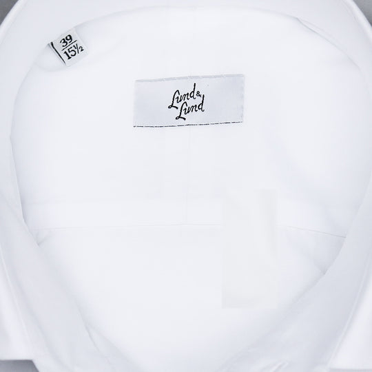 White Double Cuff Handmade Tuxedo Shirt