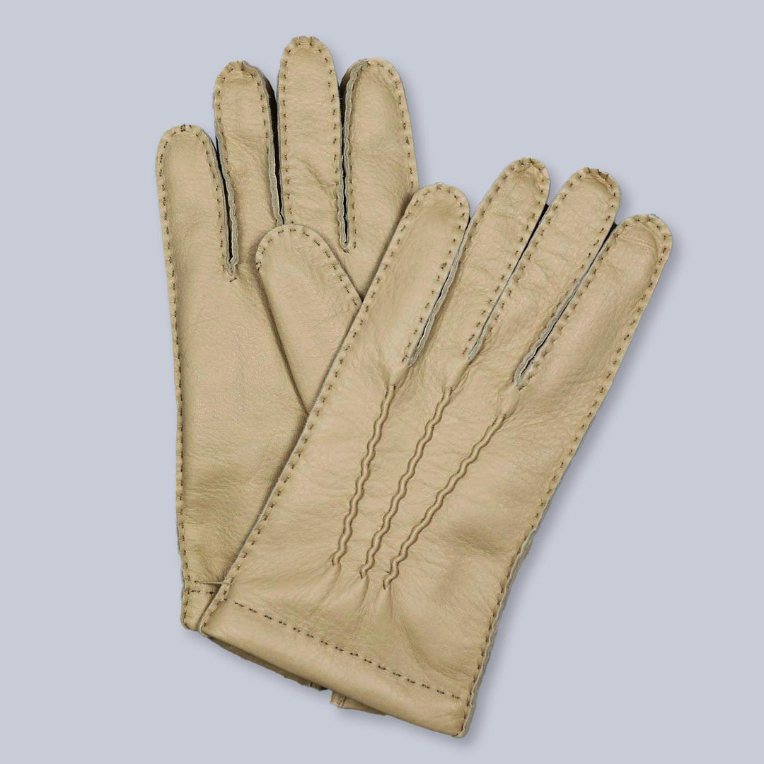 Yellow Deer Skin Cashmere Lined Gloves