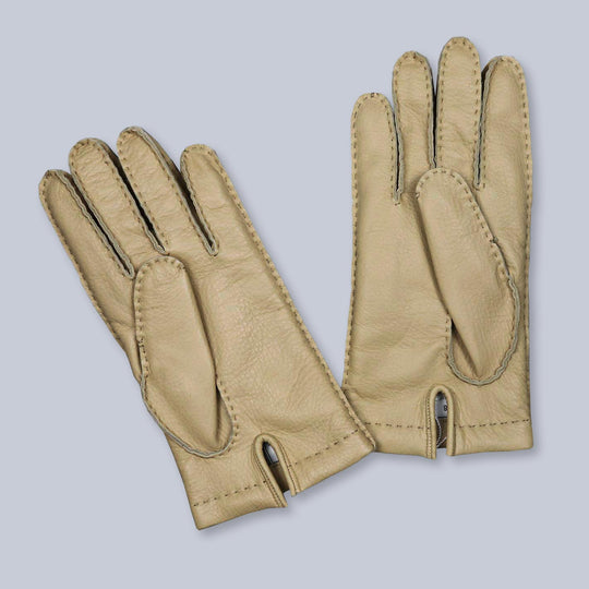 Yellow Deer Skin Cashmere Lined Gloves