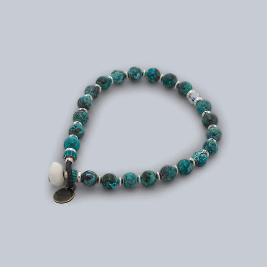 Chrysocolla Blue Beads Natural 6mm Bracelet