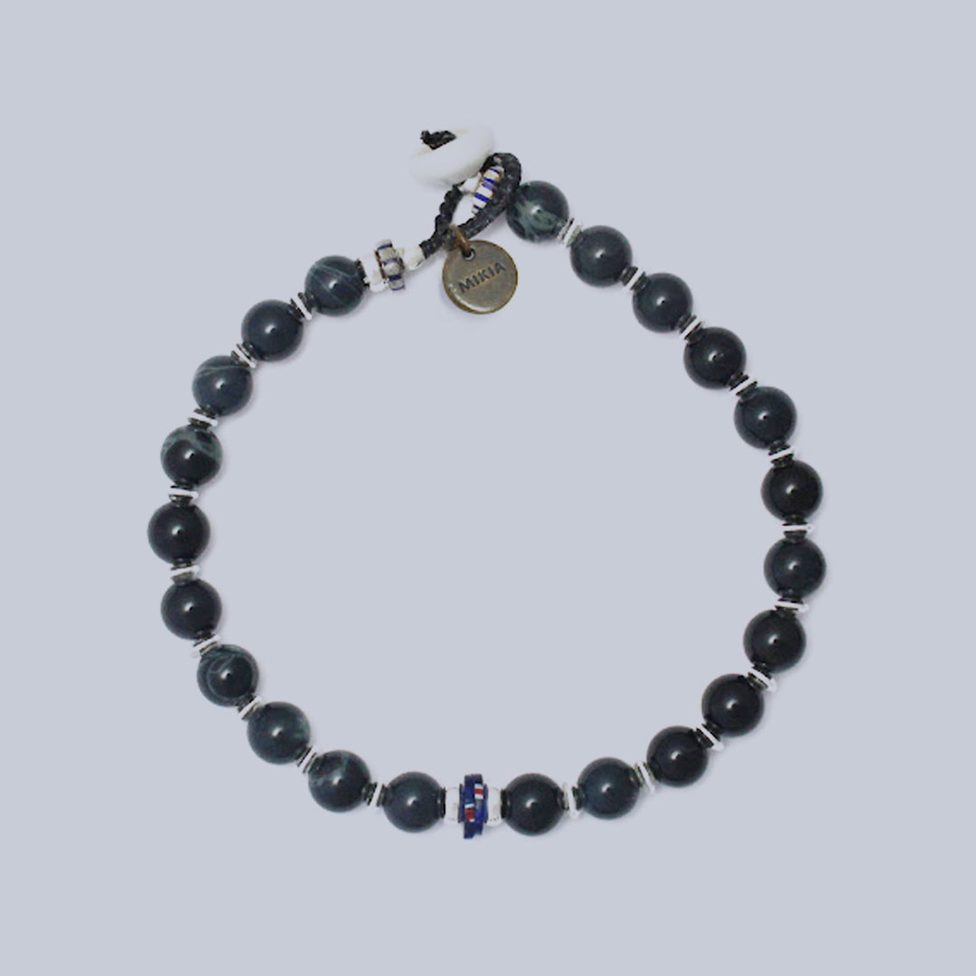 Dark Grey Obsidian Beads Natural 6mm Bracelet