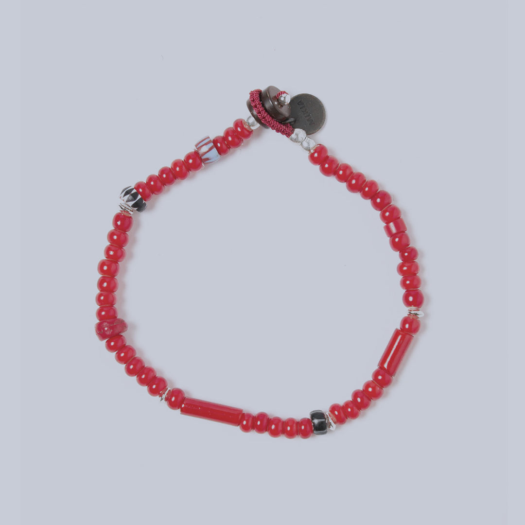 Red Beads Natural 4mm Bracelet