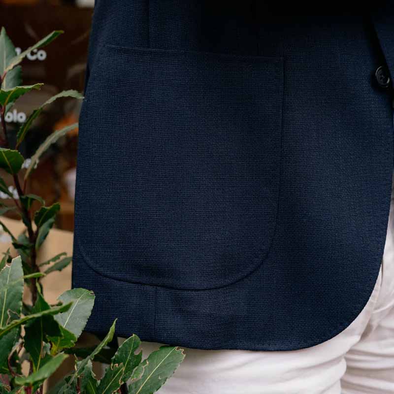 Navy Wool Summer Balloon Blazer