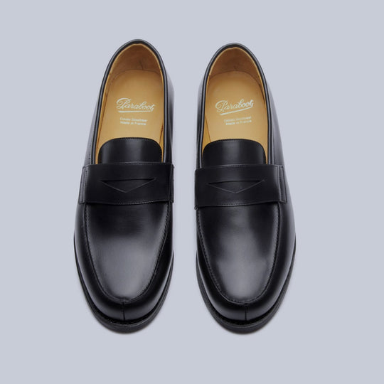 Paraboot Black Leather Adonis Loafers