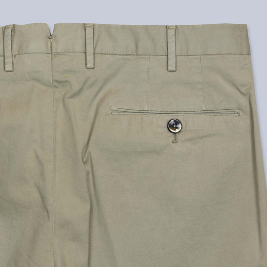 Beige Washed Summer Cotton Slim Fit Trousers