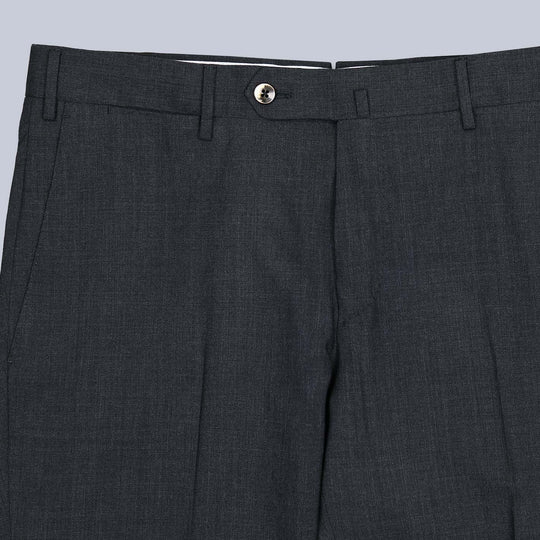 Dark Grey Tropical Wool Slim Fit Trousers
