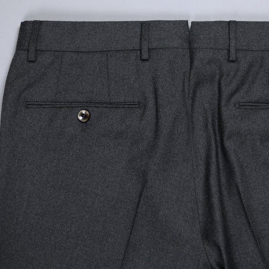 Dark Grey Virgin Wool Slim Trousers