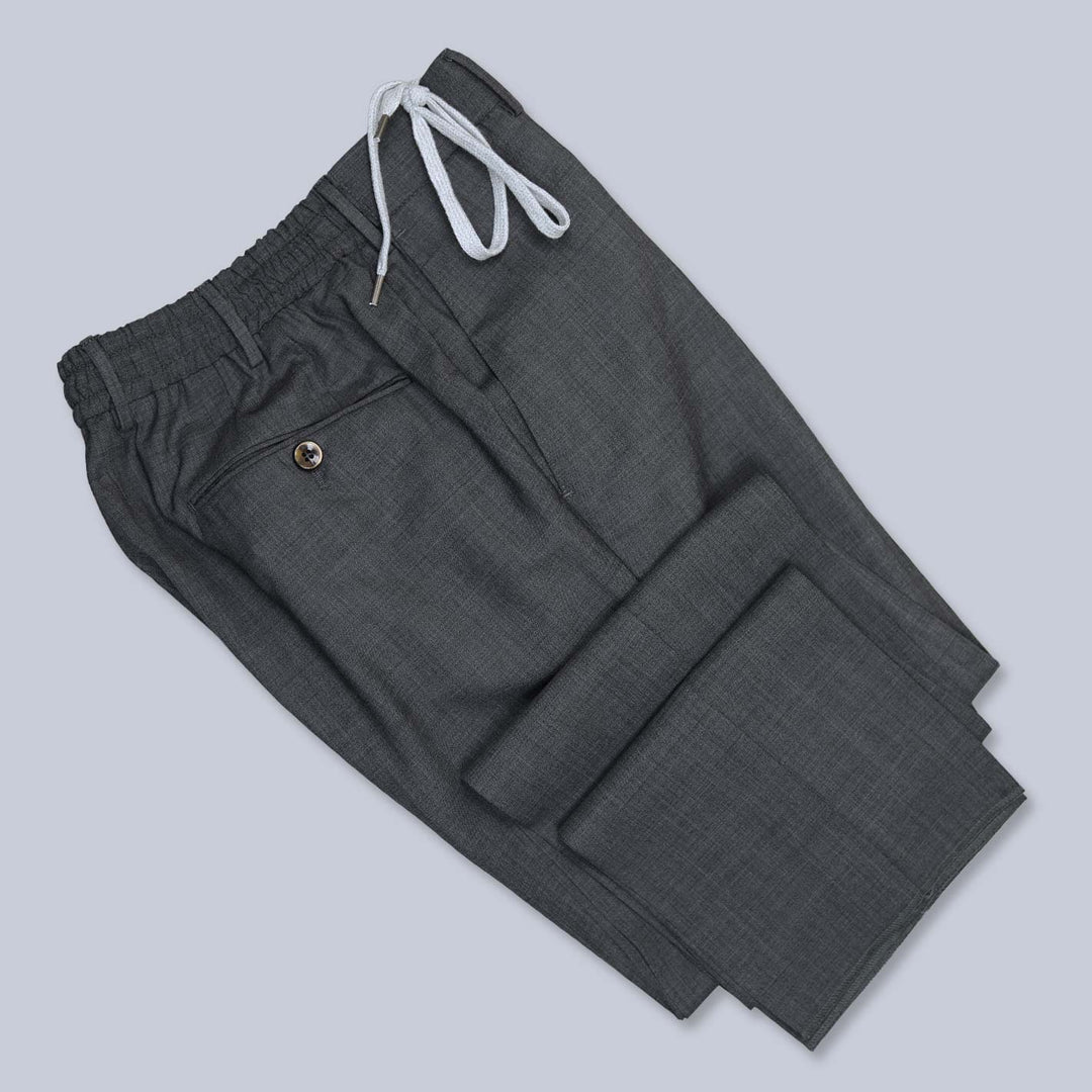 Grey Travel Superfine 130s Wool Trousers