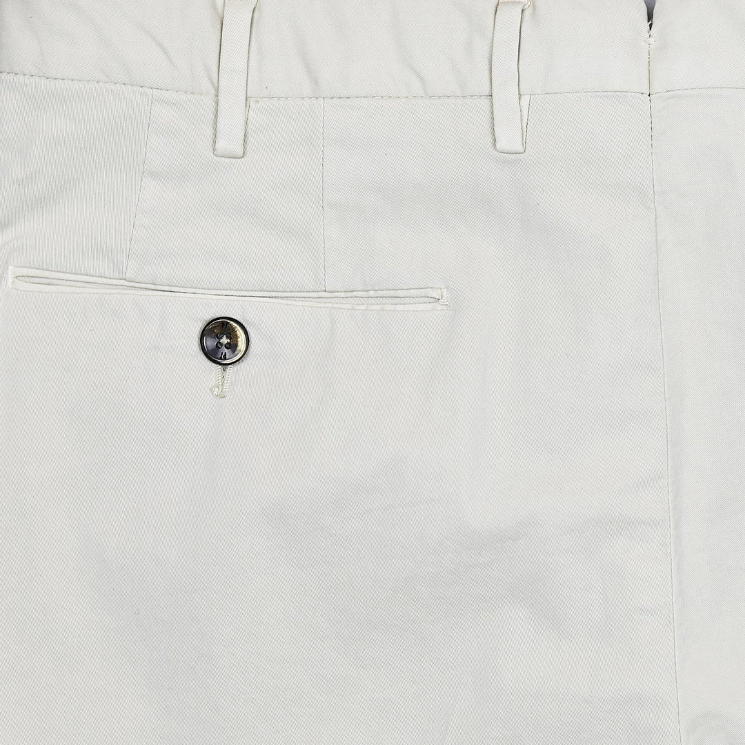 Light Beige Summer Cotton Slim Fit Trousers