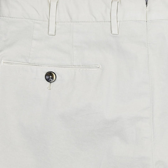 Light Beige Summer Cotton Slim Fit Trousers