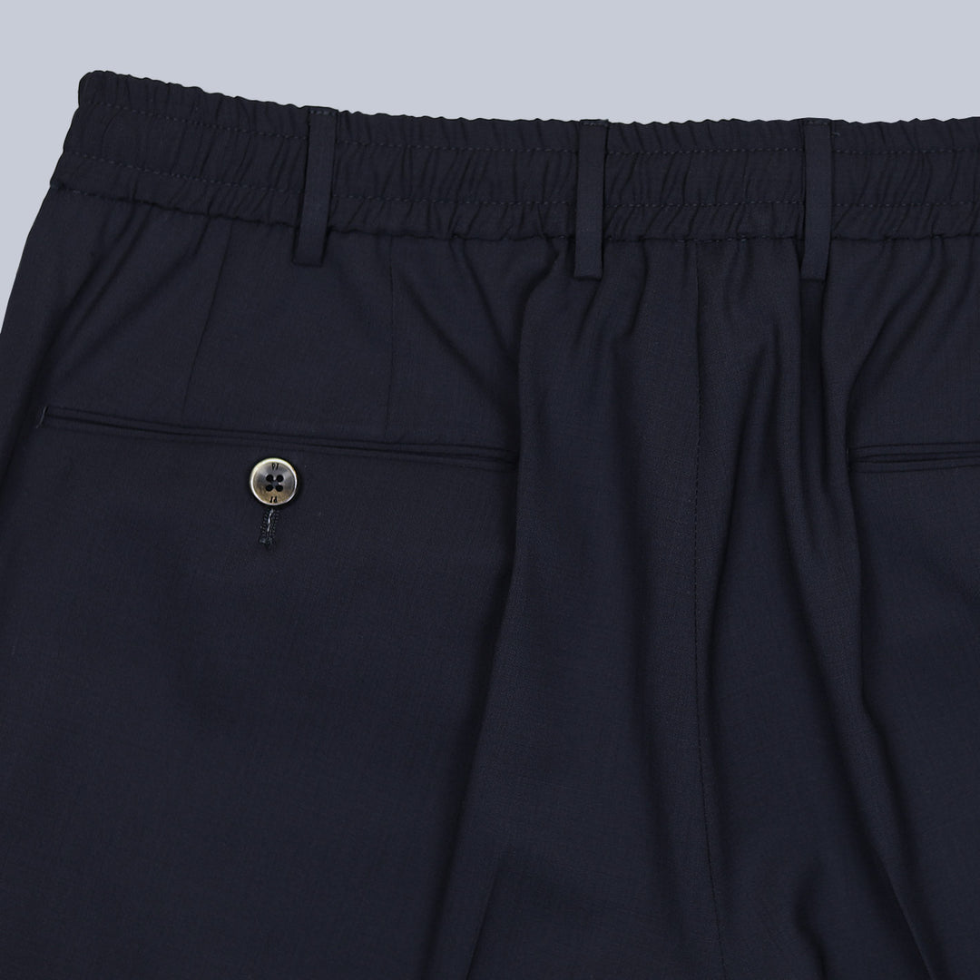 Navy Travel Superfine 130s Wool Trousers