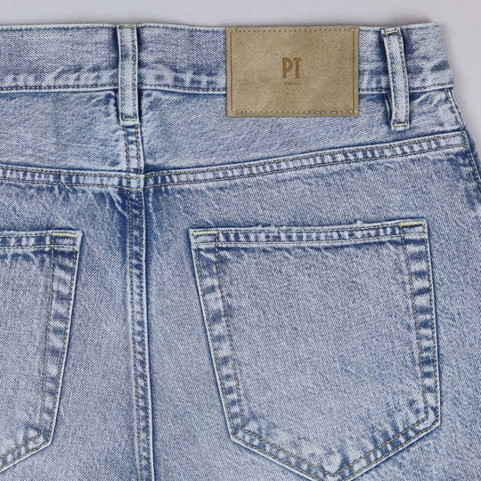 Washed Light Blue 13 Oz Denim Regular Fit Trousers