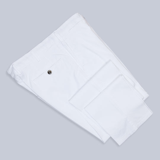 White Washed Summer Cotton Slim Fit Trousers