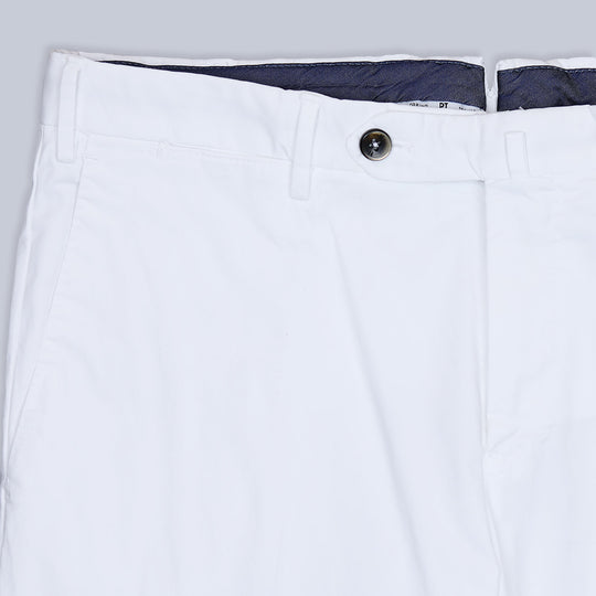 White Washed Summer Cotton Slim Fit Trousers