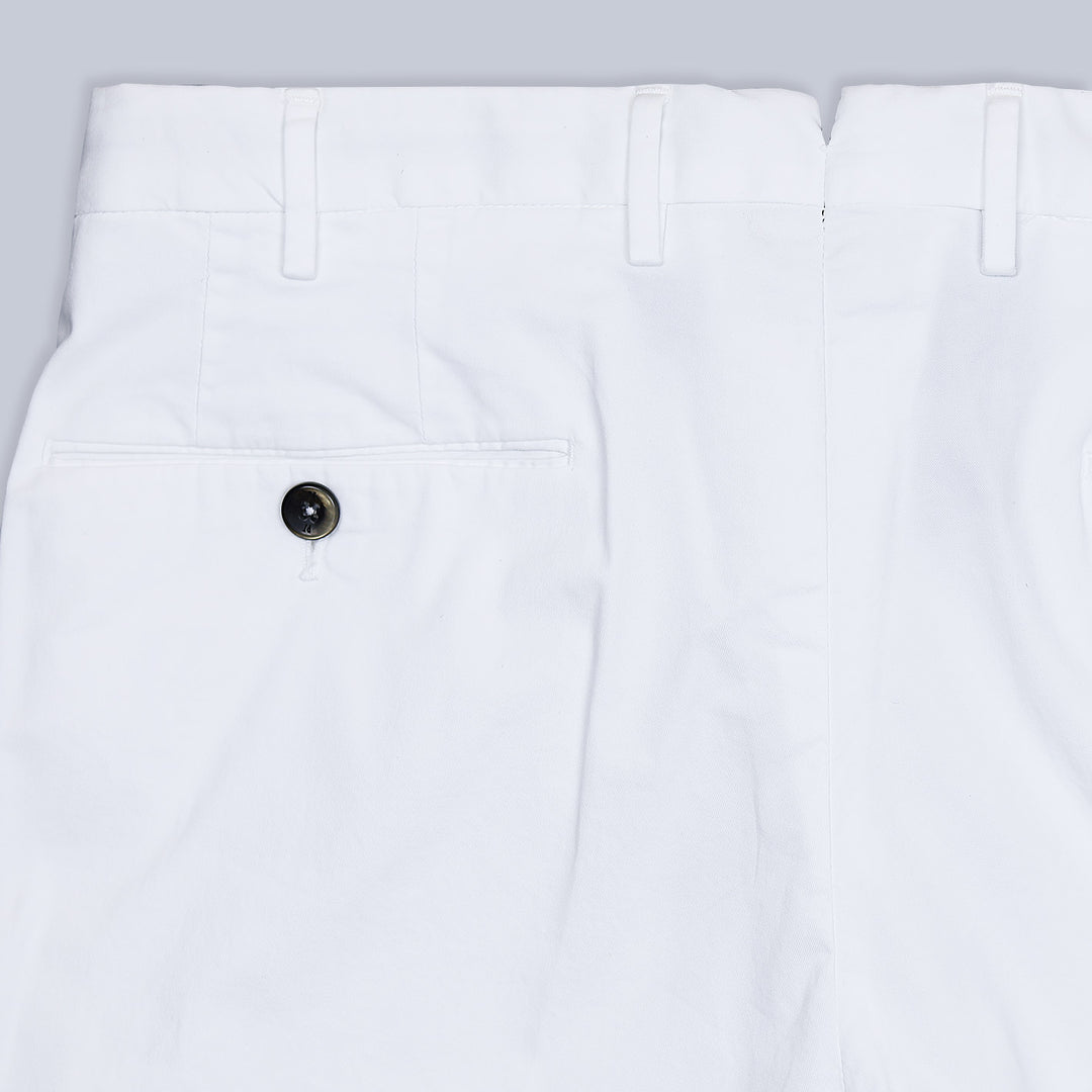 White Washed Summer Cotton Slim Fit Trousers
