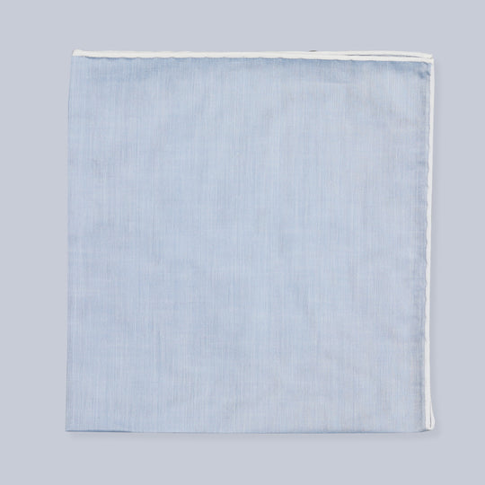 Light Blue Satin Cotton Pocket Square