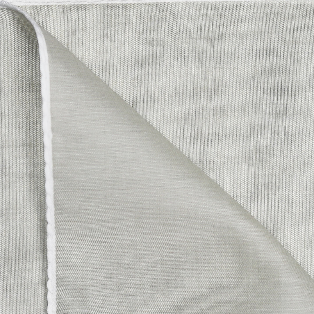 Beige White Satin Cotton Pocket Square