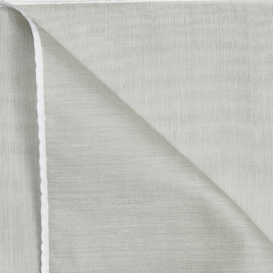 Beige White Satin Cotton Pocket Square