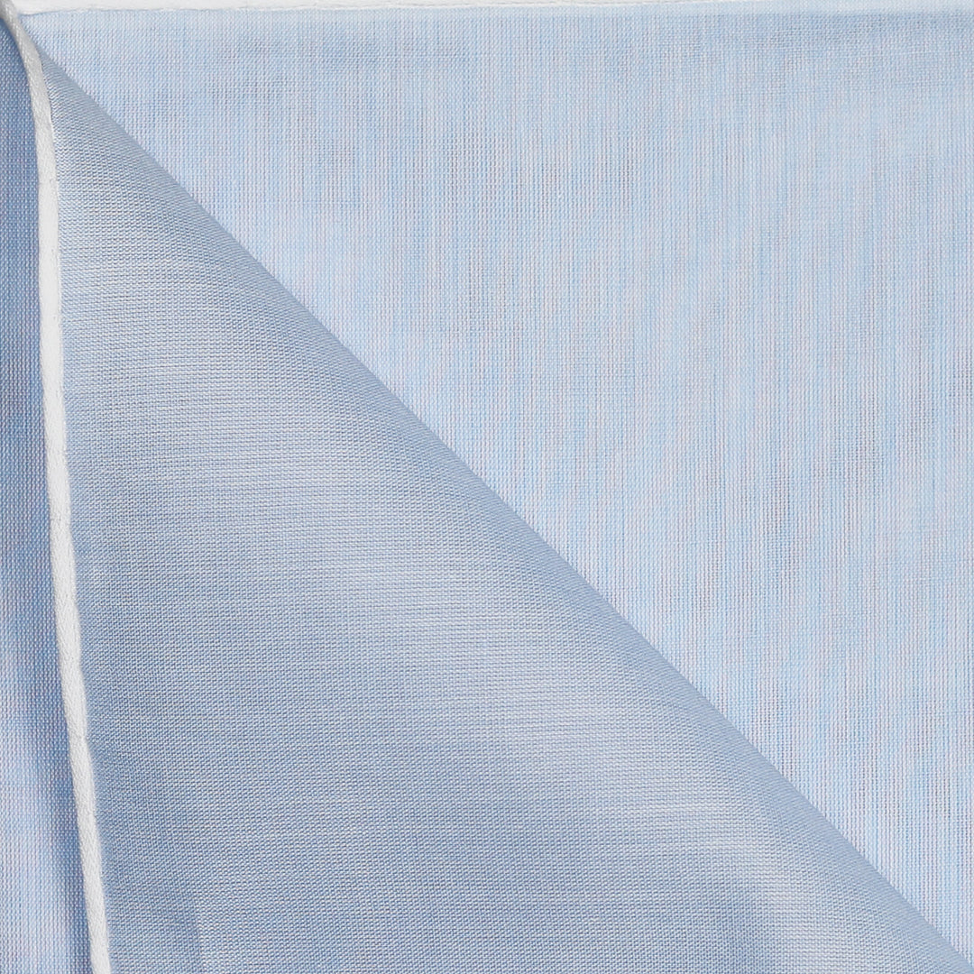Light Blue Satin Cotton Pocket Square