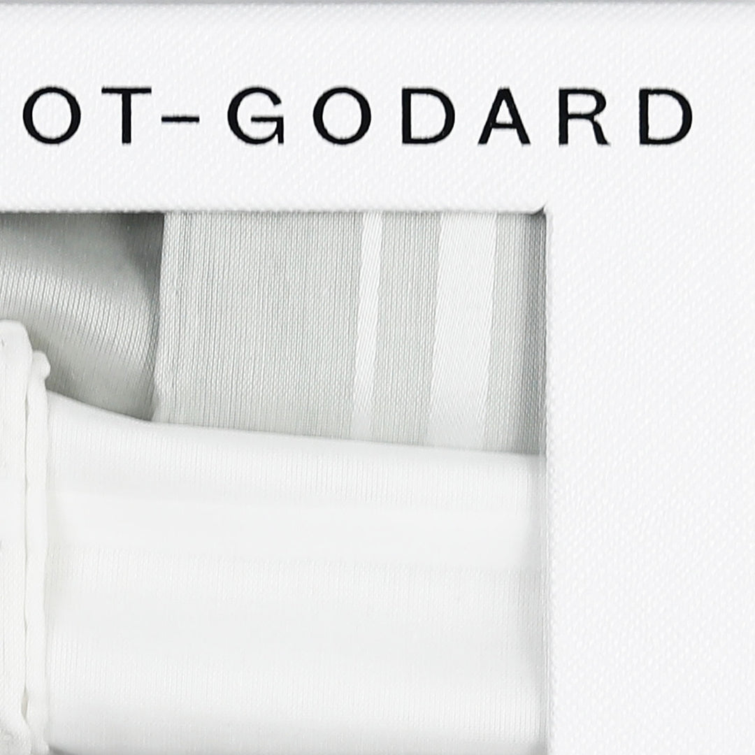 2 Set Light Grey and White Cotton Pocket Square