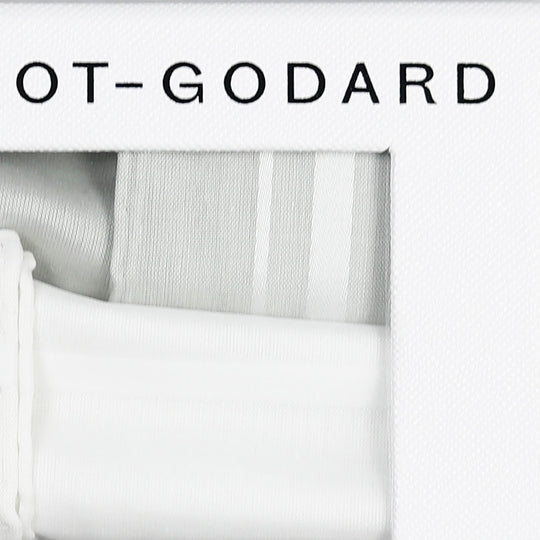 2 Set Light Grey and White Cotton Pocket Square