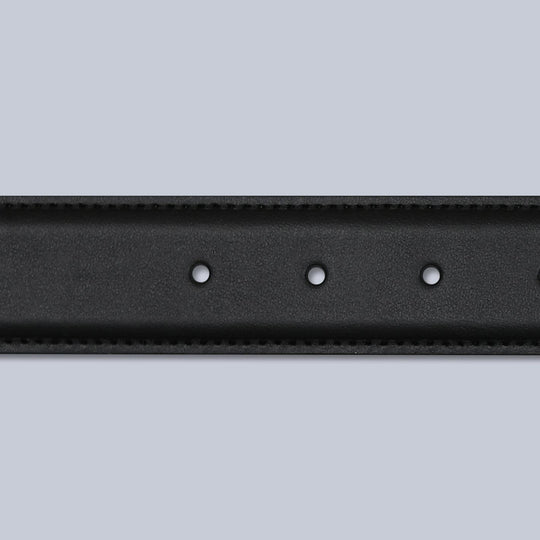 Black Leather Brass Buckle 35mm Belt
