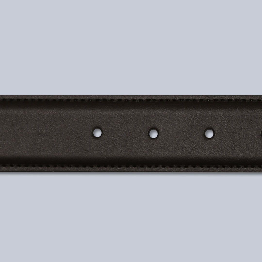 Dark Brown Leather Brass Buckle 35mm Belt