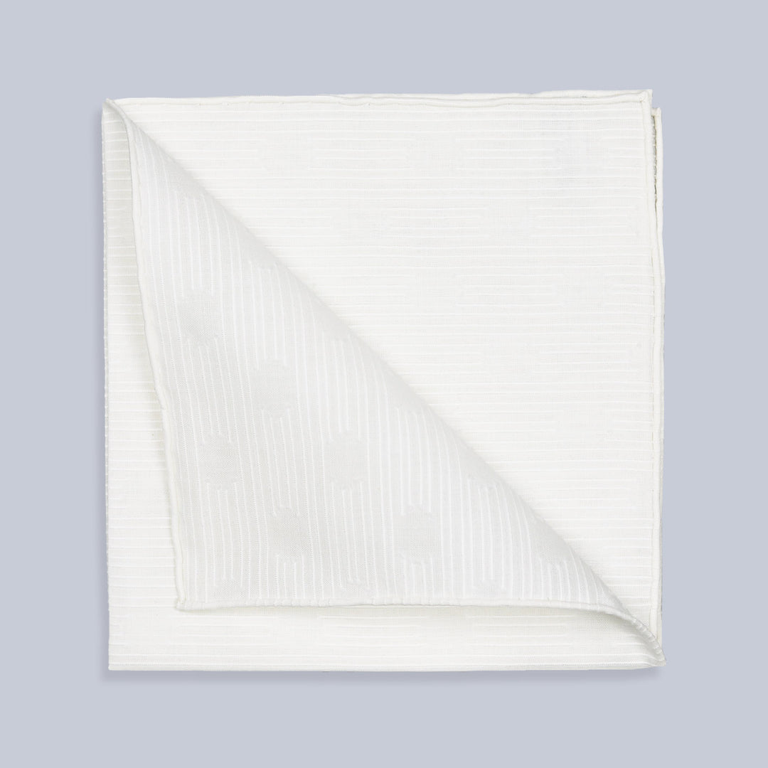 Les Pois Blanc Cotton Pocket Square