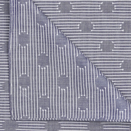 Les Pois Denim Blue Cotton Pocket Square