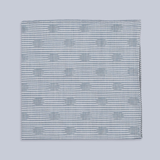 Les Pois Mineral Blue Cotton Pocket Square