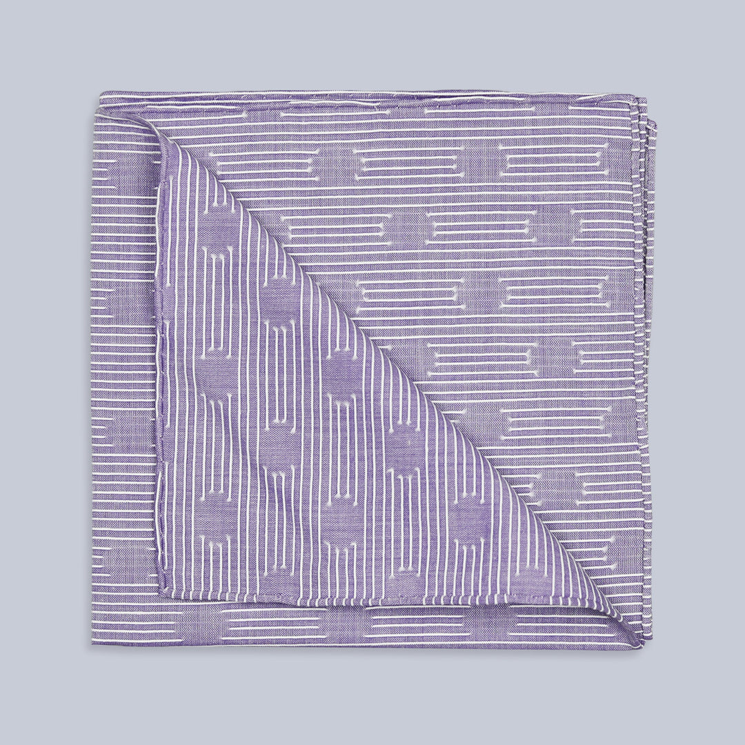 Les Pois Violet Cotton Pocket Square