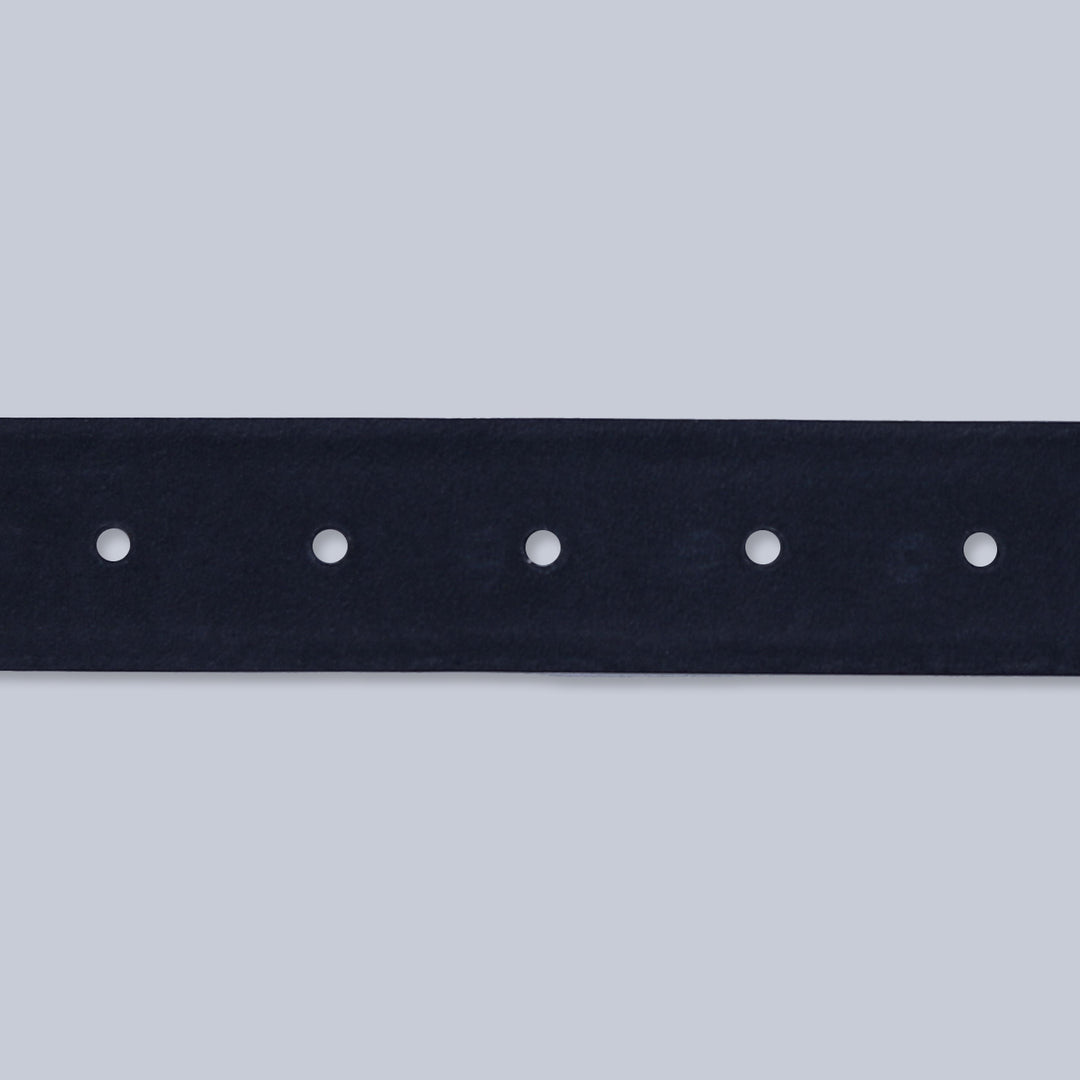 Navy Suede Brass Buckle Belt